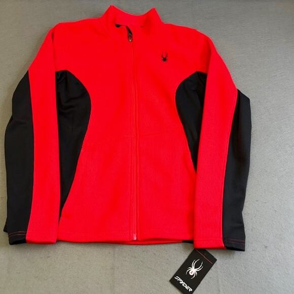 Spyder Core Jacket Womens Lg Full Zip Waffle‎ Knit Tutone Skiing Sportswear NWT - Picture 1 of 13